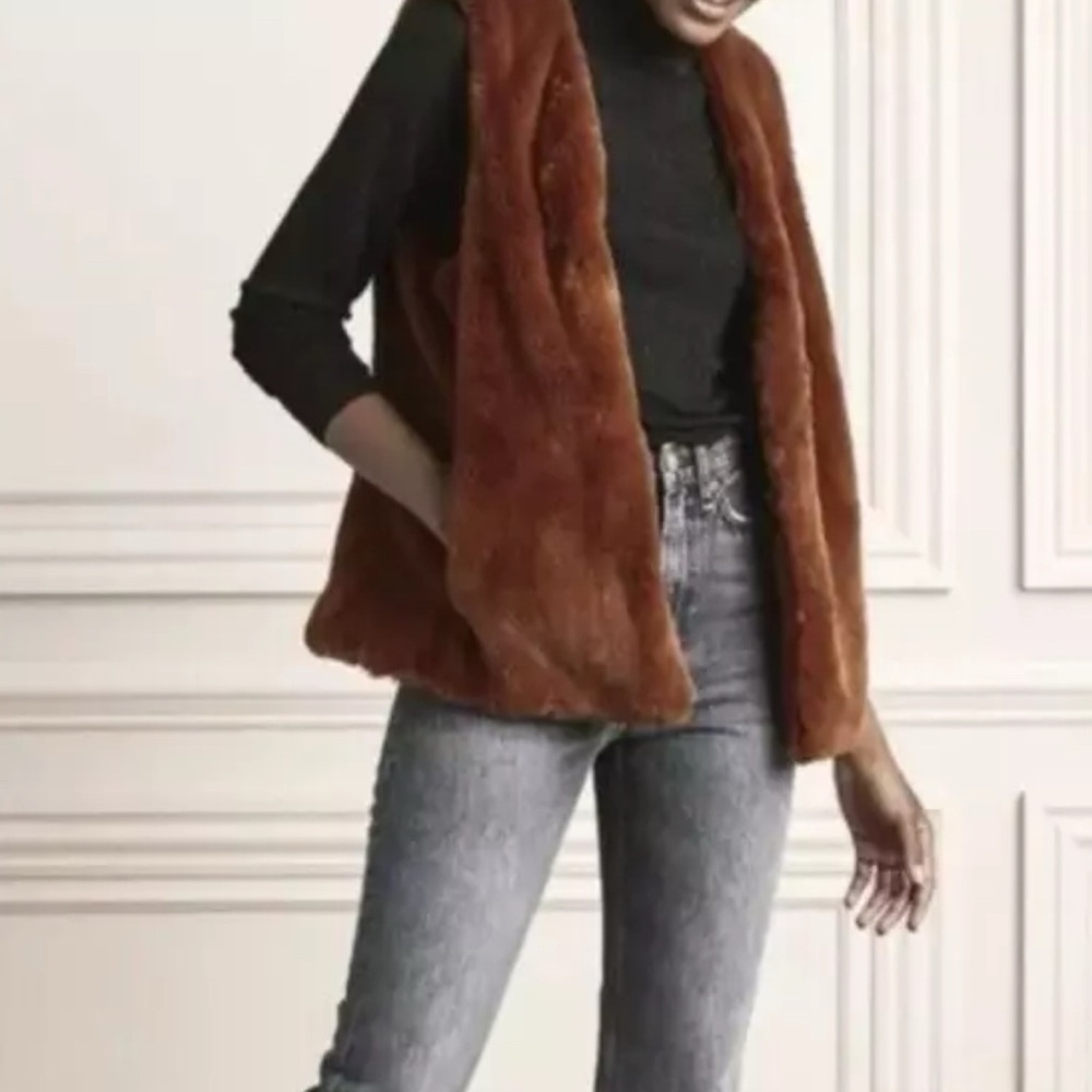 NEW Stella & Dot Faux Fur Vest XL
